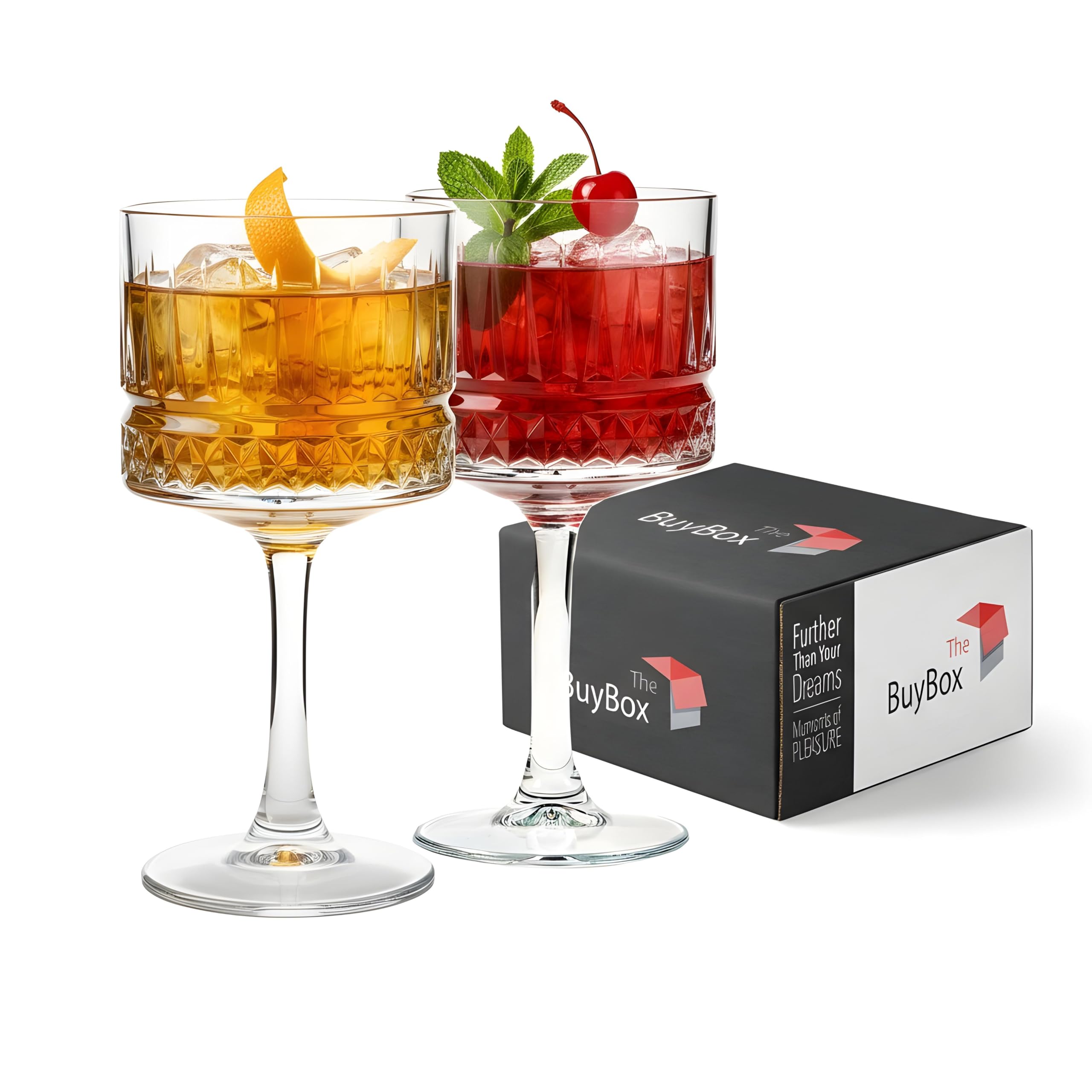 Kieliszki vintage Coupe (500 ml), szampana, koktajl, martini, kieliszki do wina Aperol Spritz, kieliszki do wina z długą łodygą (2 szt. (500 ml)