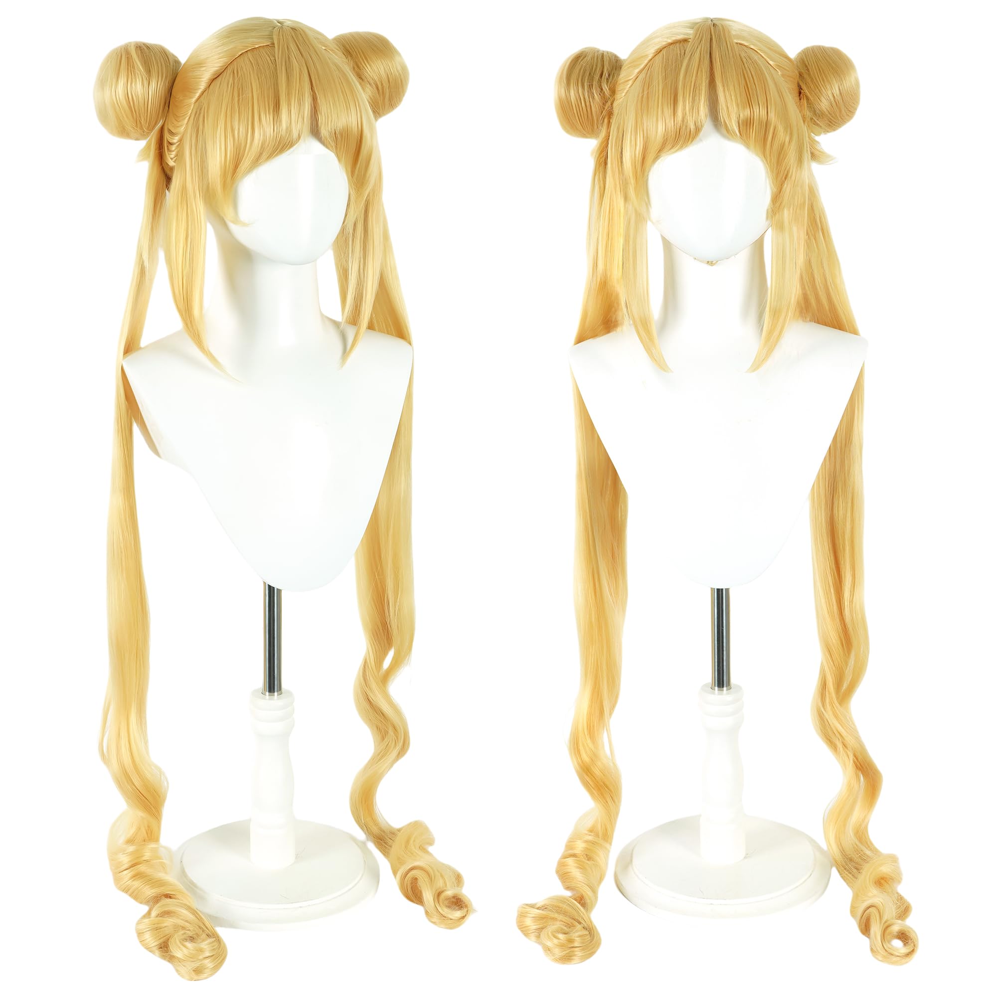 Lungo Golden Ricci Anime Parrucche Per Partito