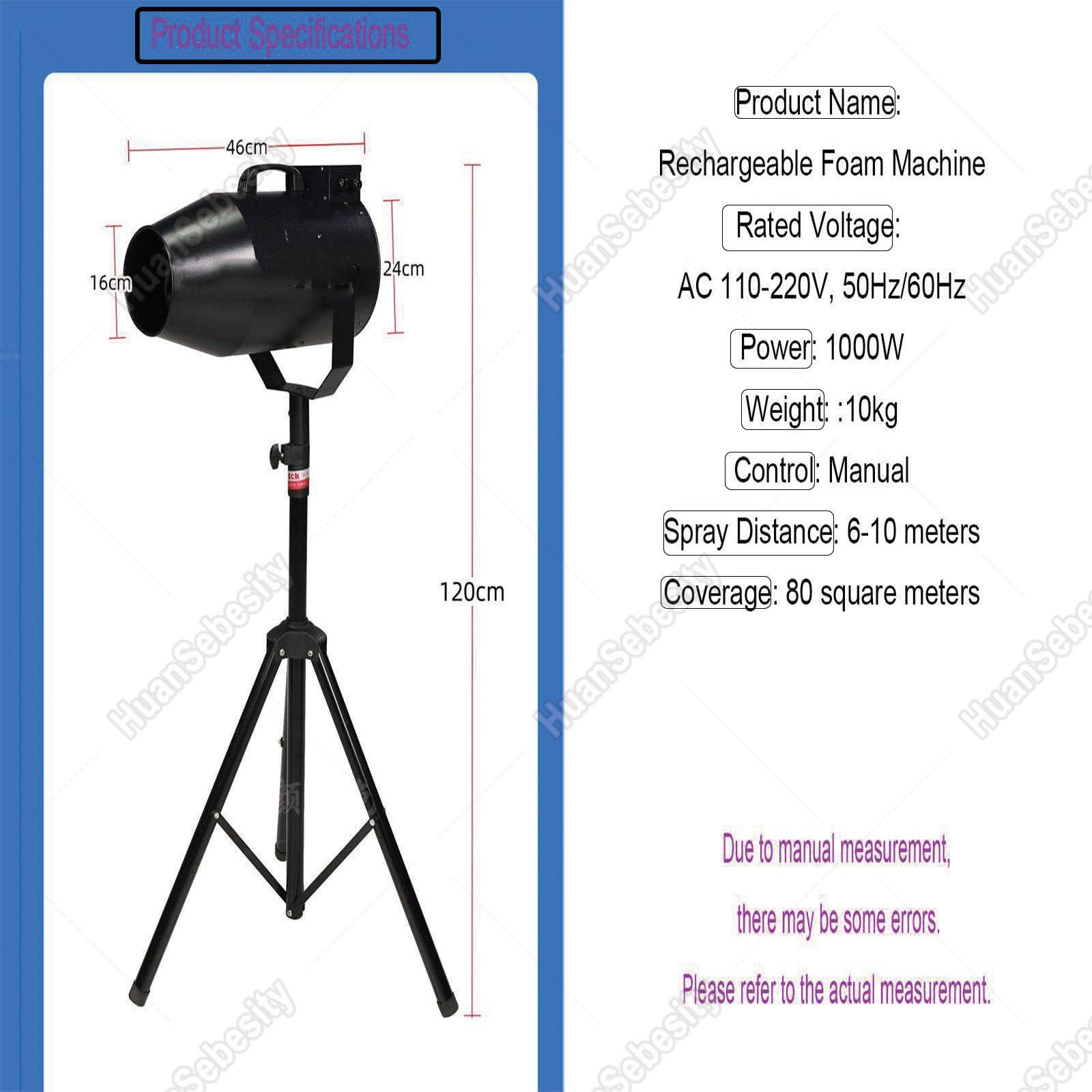 Macchina per Schiuma 1000W per Feste All'aperto,Cannone a Schiuma | Angolo Regolabile,Distanza 6-10 M/Area 80 M,Angolo Regolabile,Effetto Scenico,Per Feste E Compleanni Bambini,Plug-Intype