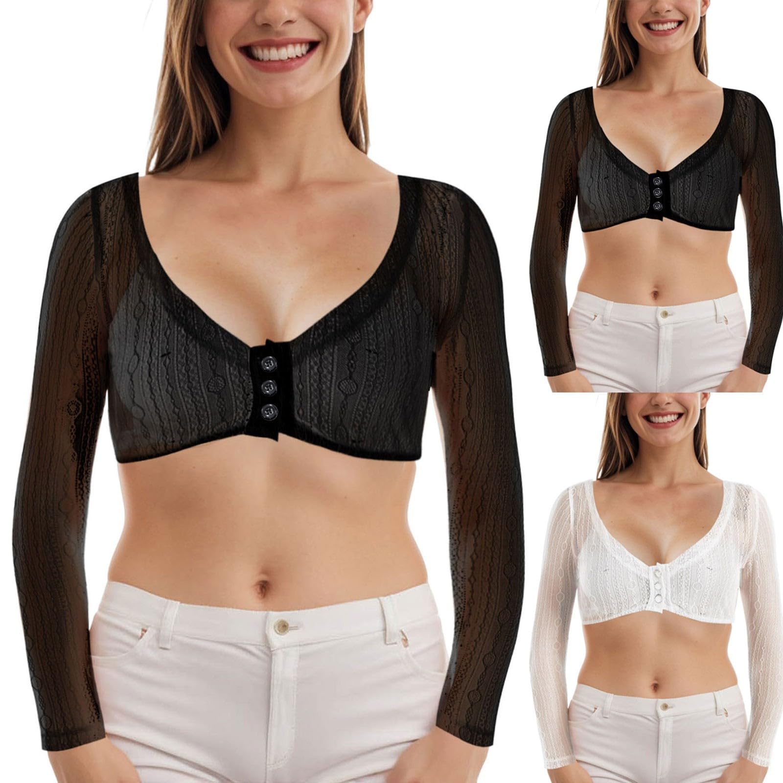 Dirndlbluse Damen Weiß Langarm Bluse Trachtenbluse V-Ausschnitt Dirndlblusen für Oktoberfest