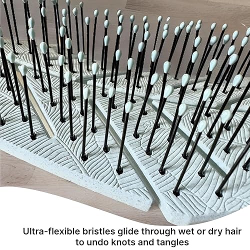 Miniatura 6 de Cepillo desenredante suave para el cabello, 100 % biológico, con cerdas extrasuaves, diseño ventilado para cabello húmedo y seco para mujeres,