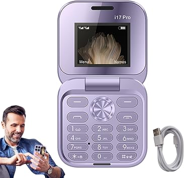 Cell Phone for Elderly - Foldable Multi-Function Clamshell Phone | User-friendly Portable Phone for Messages, Contacts, Blacklist, Alarm Clock Its Mini Size and Convenient Talk
