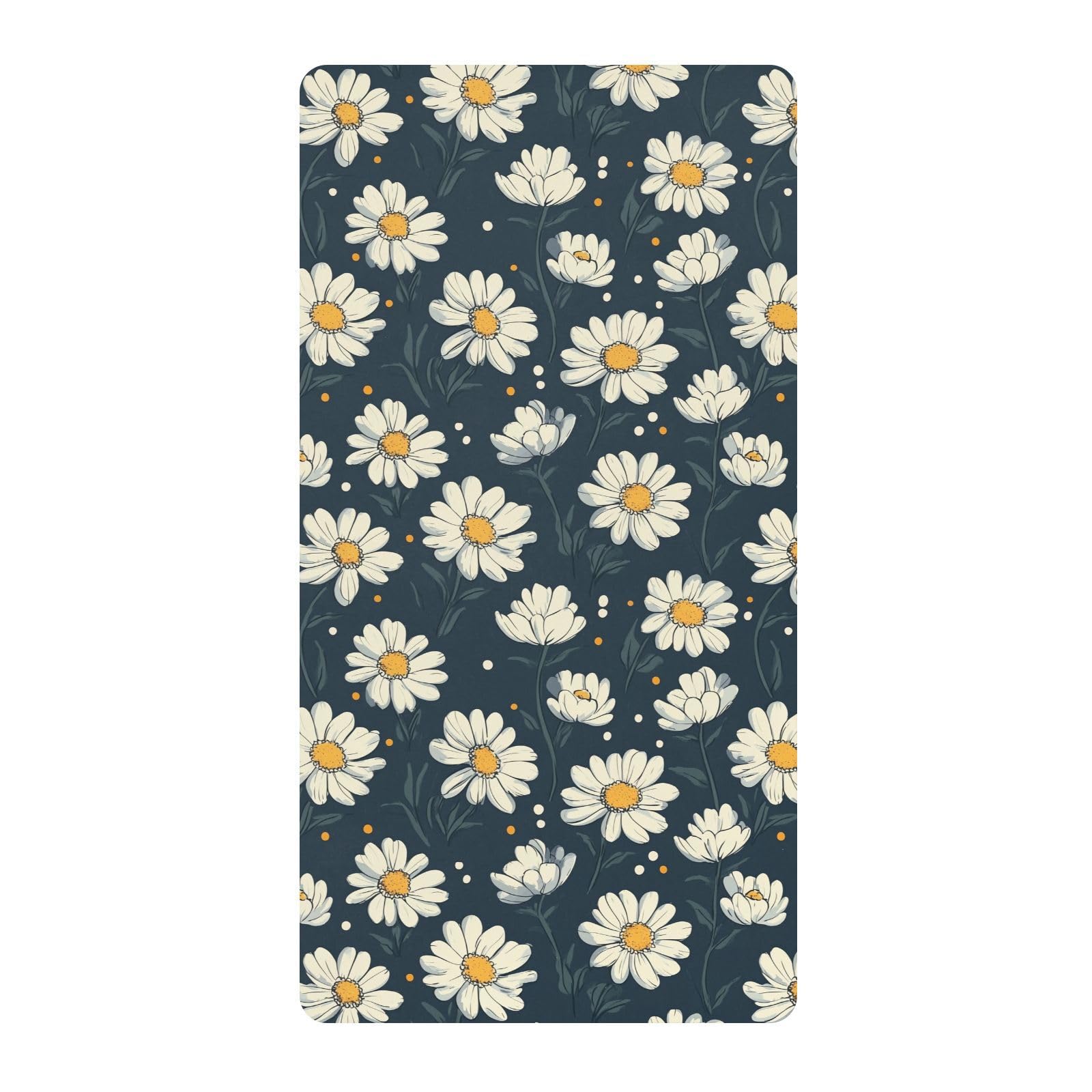 Drap de berceau respirant Midnight Daisy Dots en coton doux anti-plis