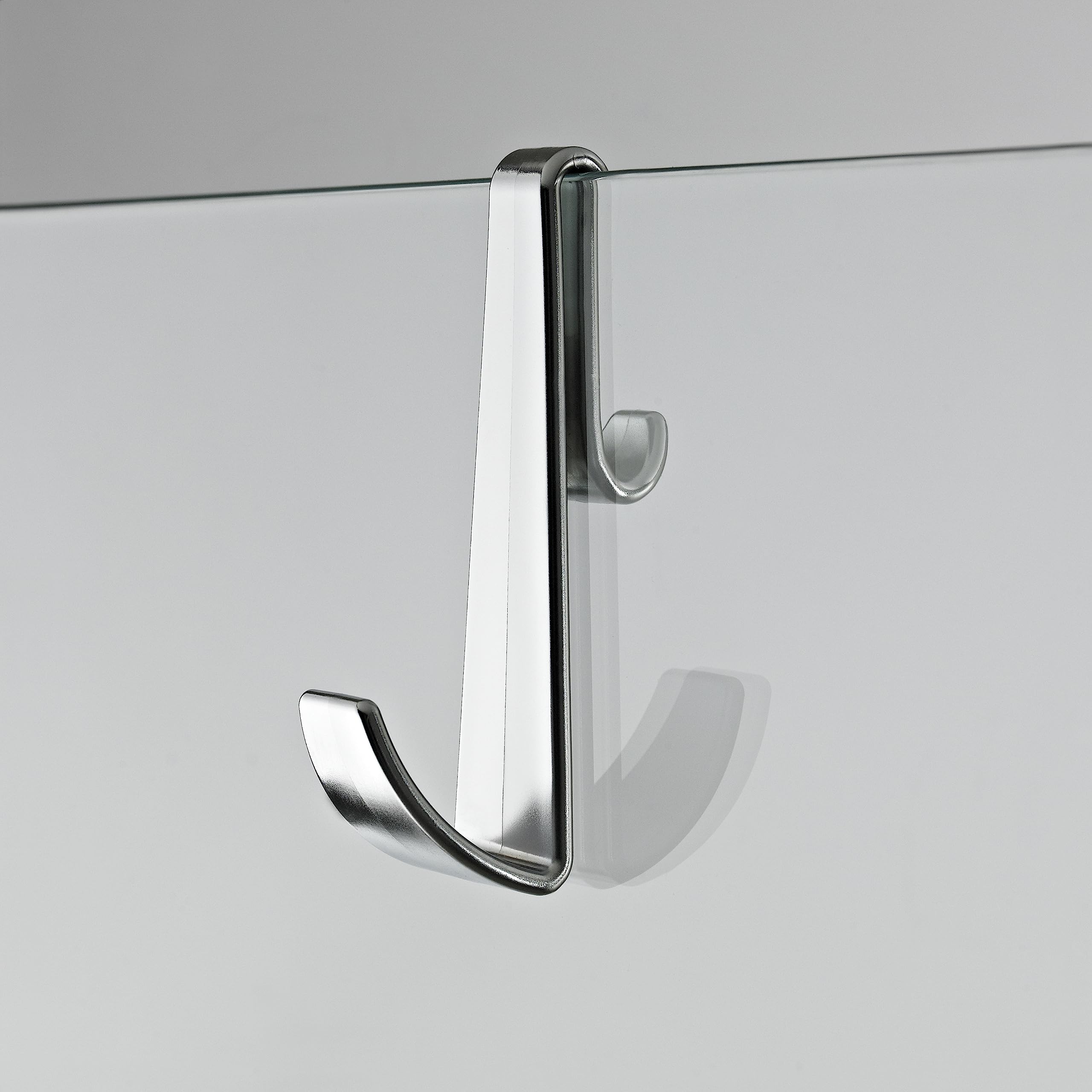Nuie Silver Acc003 ǀ Modern Bathroom Wetroom Enclosure Hook - Frameless, 115Mm X 75Mm, Chrome