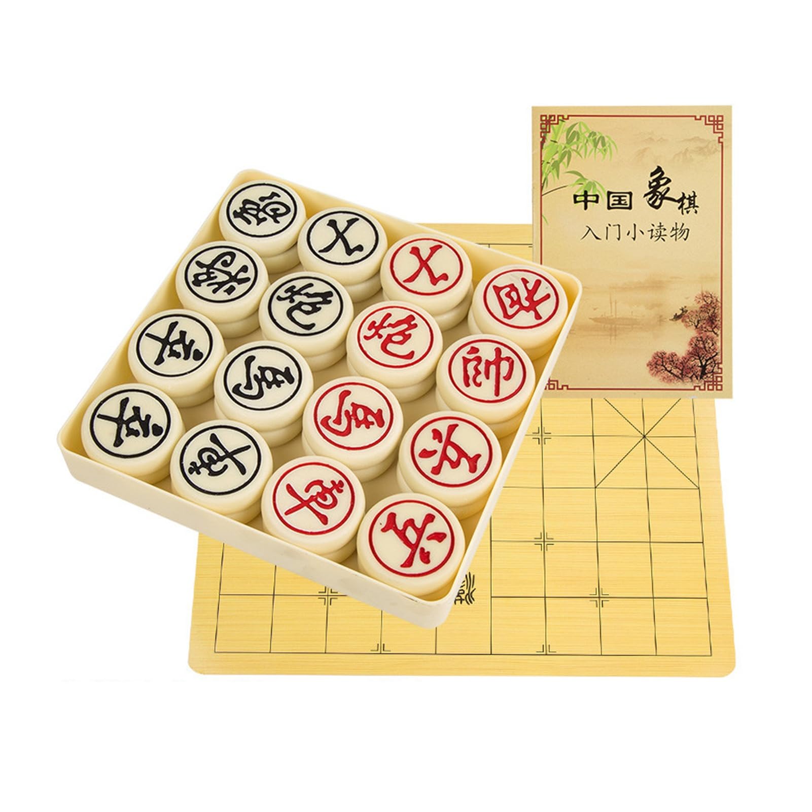 Juego de Mesa Chino Xiangqi de ajedrez con Piezas de ajedrez y Tablero de ajedrez de melamina