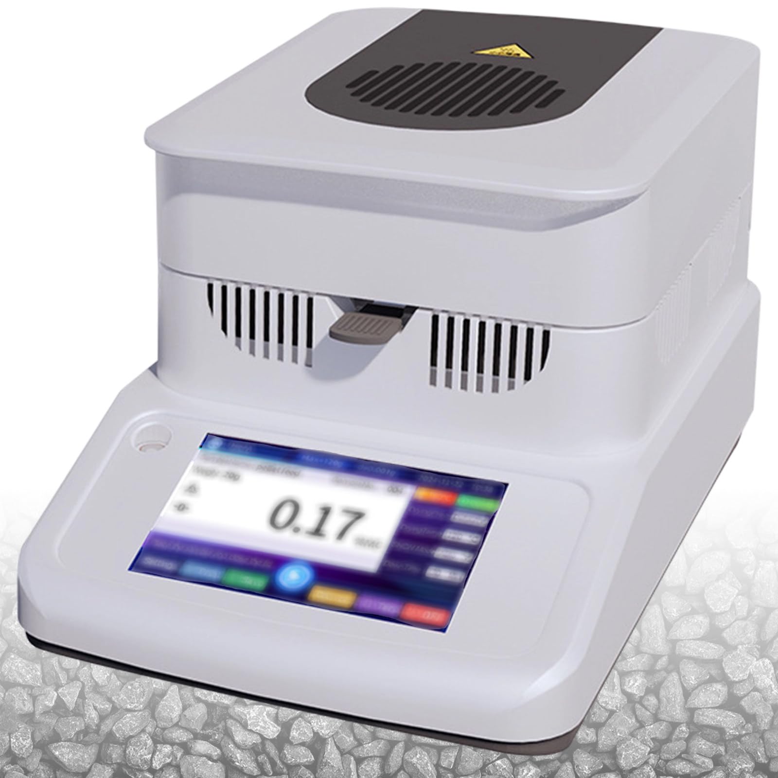 Analizzatore di umidità alogeno, 50 g x 0,005 g, bilancia automatica da laboratorio per polvere, erbe, tè, carne, precisione alimentare 0,001 g, portatile e facile da usare