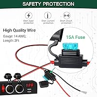 Vista 5 de Toma de corriente de 12 V, divisor de enchufe para encendedor de cigarrillos, adaptador de cargador de coche de 2 enchufes con carga de salida USB