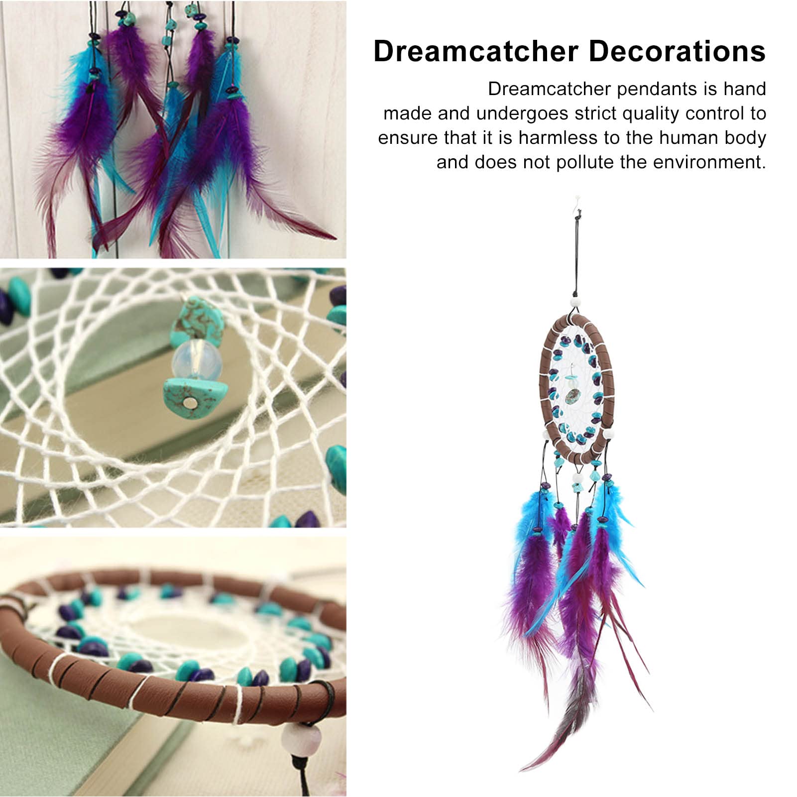 Colorful Dream Catcher, Handmade Traditional Feather Dreamcatcher Wall Hanging Home Decoration for Car Charm Home Wall Decor Ornament