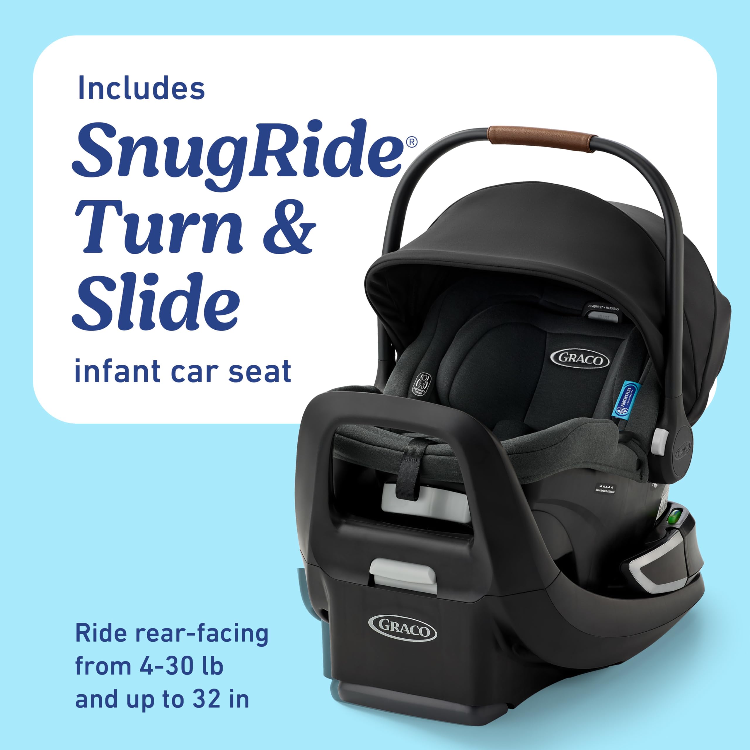 Graco Modes Nest 3-in-1 Travel System with SnugRide Turn & Slide - Carseat Stroller Combo with Rotating Rear-Facing Baby Car Seat, Adjustable Slide2Me Infant Car Seat to Toddler Stroller — view 5