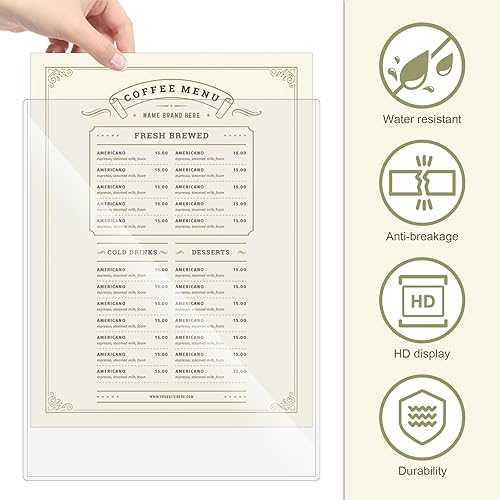 Miniatura 3 de 6 protectores rígidos de impresión de 8.5 x 11 pulgadas, protectores rígidos transparentes para páginas de papel de plástico, protectores de páginas