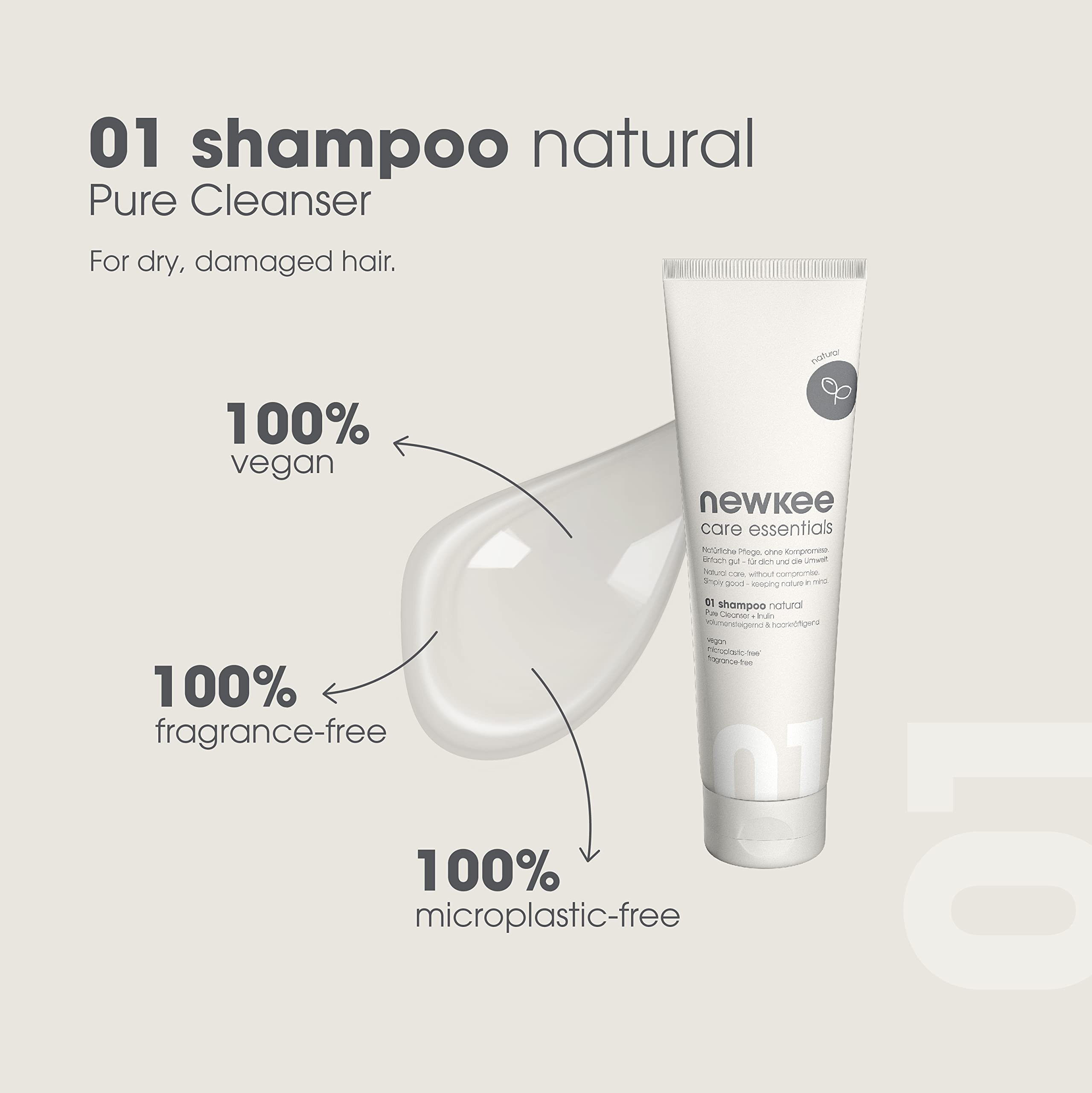 newkee Natural Shampoo (150 ml), for Daily Hair Washing Without Perfumes and Fragrances - Image 4