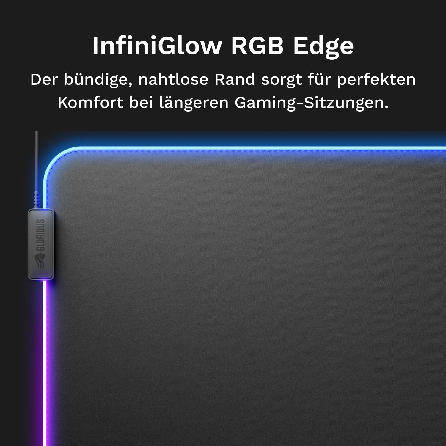 GLORIOUS GMP 2 GLED Stoff Gaming Mauspad (XXL) InfiniGlow RGB, 915x460mm | 2-Zonen-RGB-Beleuchtung, Nahtlose Verarbeitung, Mikrofaseroberfläche für Speed & Kontrolle, Rutschfeste Unterseite für PC