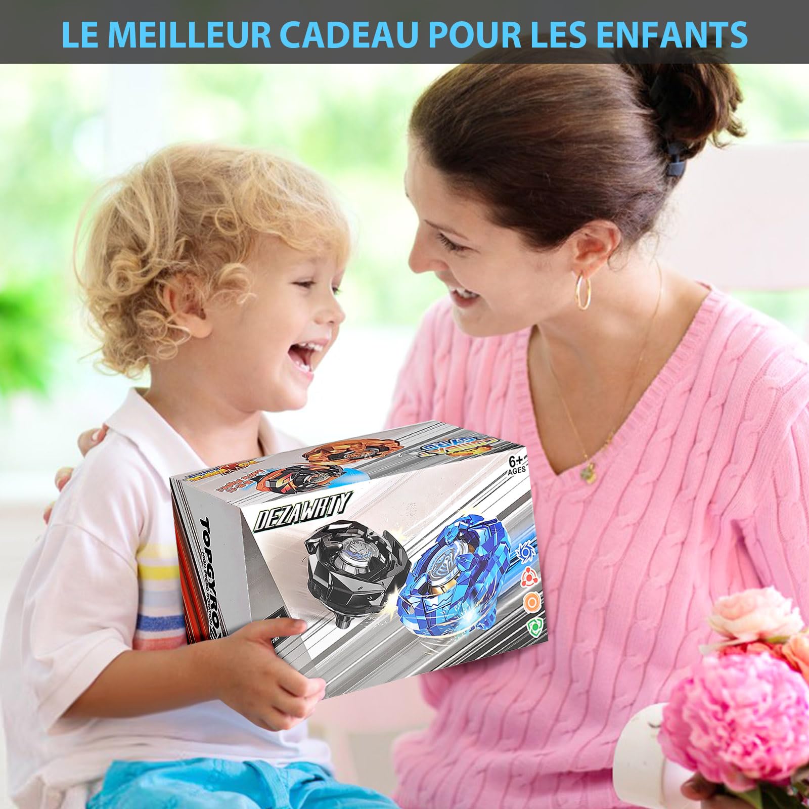 X toupie Battle Set, 12 toupies de Combat 2 lanceurs 1 Cordon Starter avec poignée, avec Poignée, Gryo Spinning Tops avec boîte, Battle avec toupie Enfants, à partir de 6 Ans, Jouets garçons