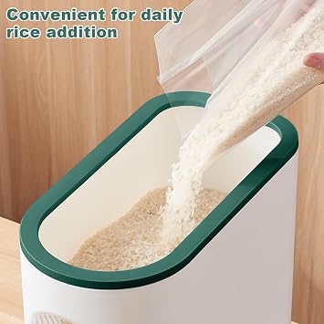 25 Lbs Rice Dispenser,One-Touch Rice Storage with Measuring Cup and Lids
