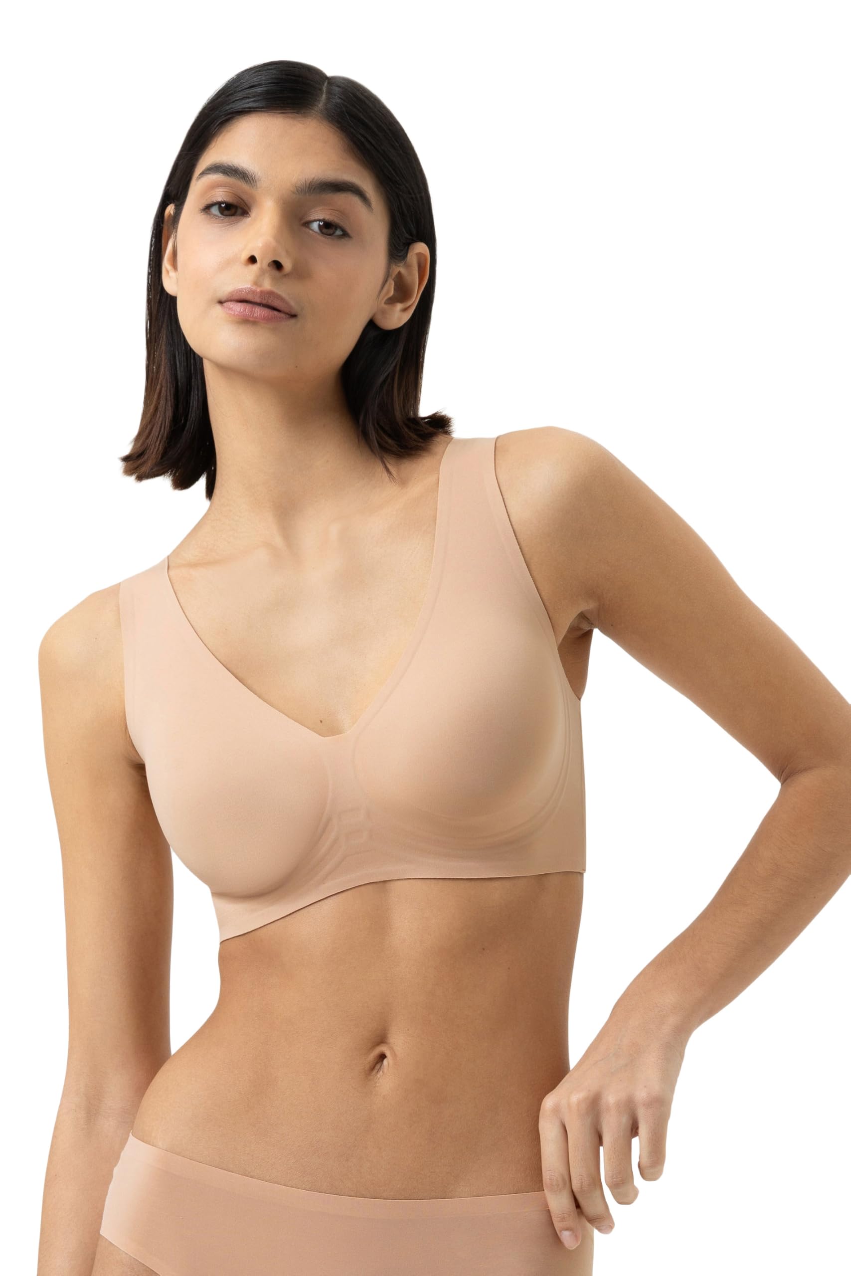 Mey Bustino da donna: con cuscinetti rimovibili, senza ferretto, spalline larghe, cuciture extra piatte, incollate, traspirante, serie Simply Better Invisibles