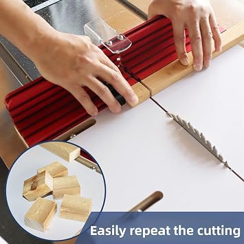 Table Saw Crosscut Sled, Adjustable Aluminum Track, Composite Stopper for Repeated Cuts, Large Panel Capacity, Woodworking Jig Router Sled Kit for 3/4x3/8 Miter Slot