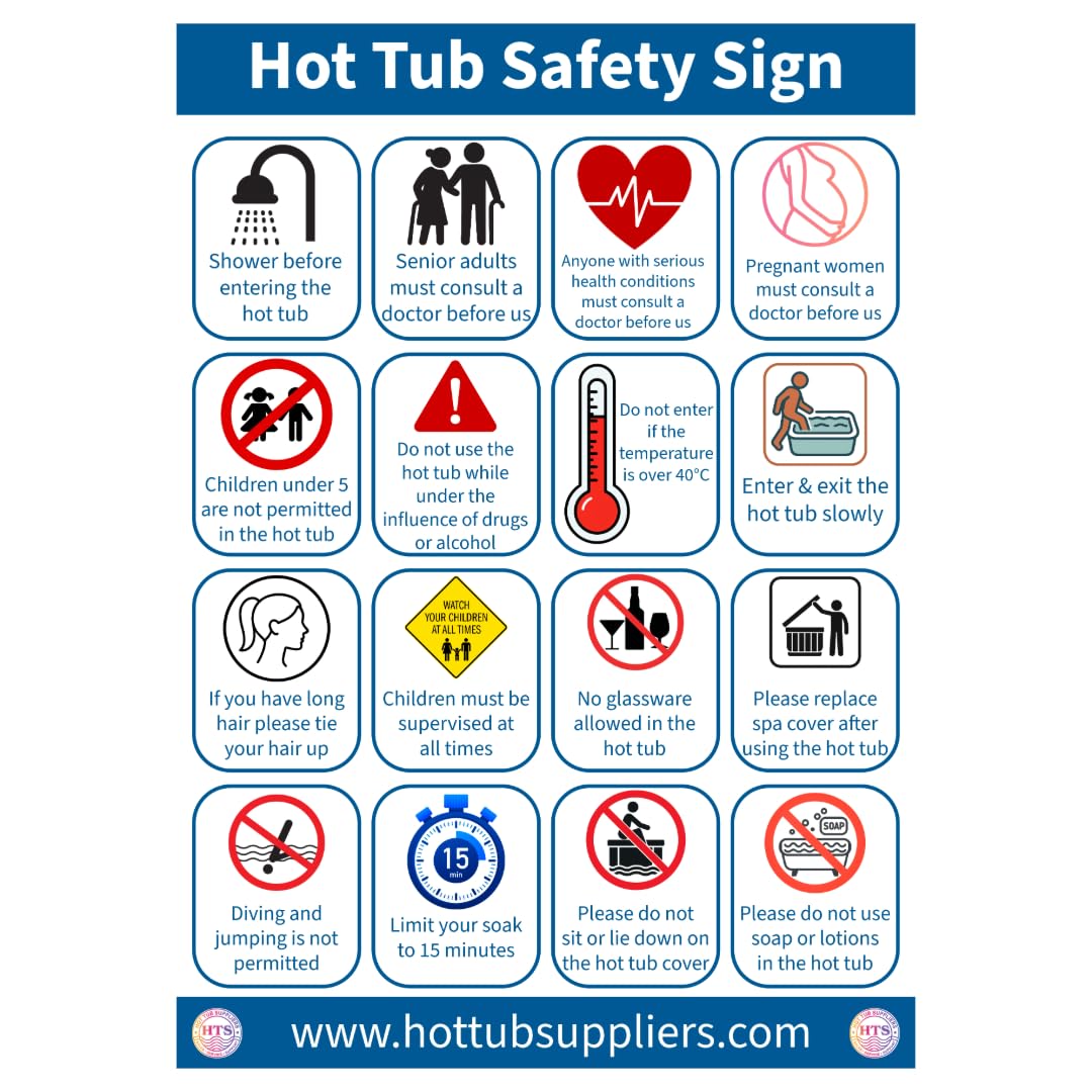 Correx Hot Tub Safety Sign A4 Double Sided - Commercial Hot Tub Safety