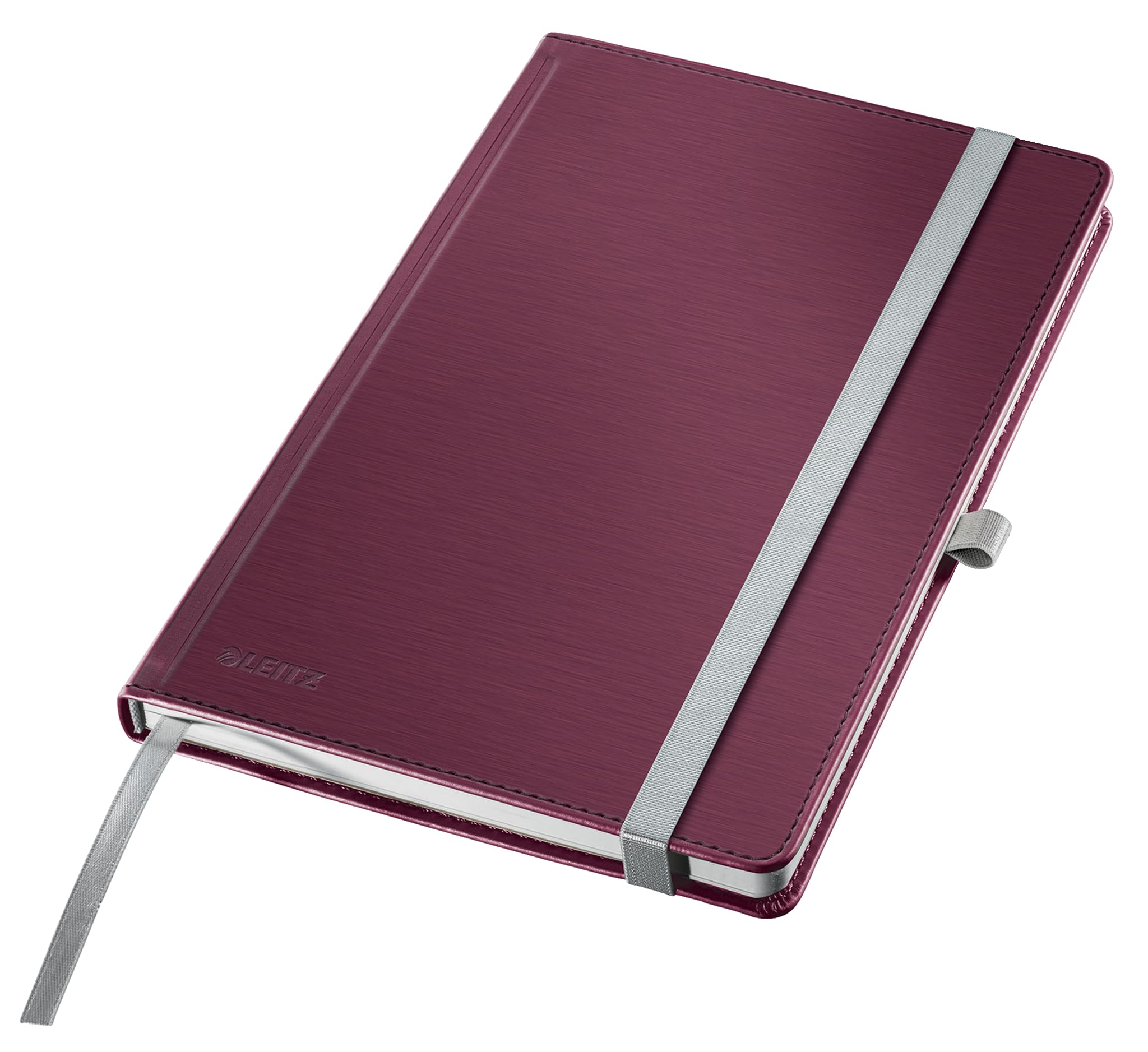 Leitz Style A5 Lined Notebook, Hardcover, 160 Pages, 80 Sheets, FSC-Certified 100 g/m² Paper, Elastic Strap & Bookmark, for Office & Home Office, Red, 44851028
