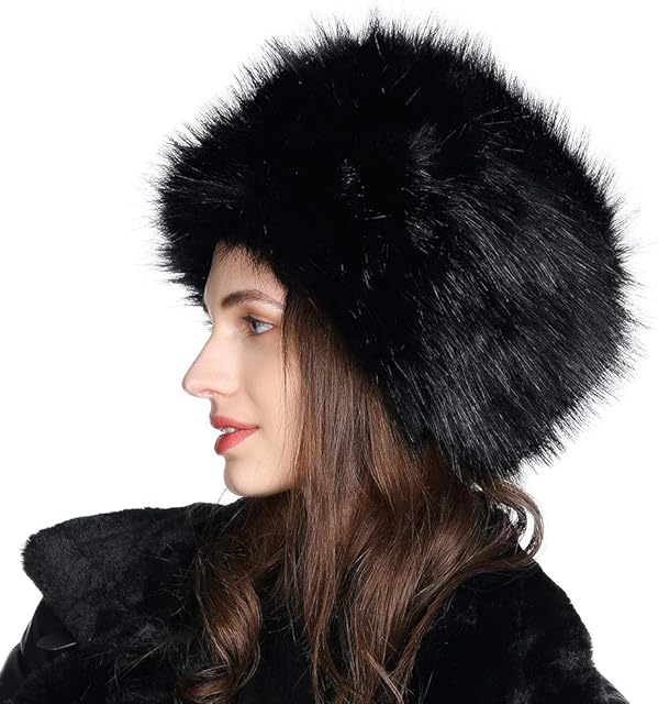 Amazon Brand - Hikaro Womens Winter Hats for Ladies, Russian Faux Fur Hat Cossack Hat Trapper Bomber Hat