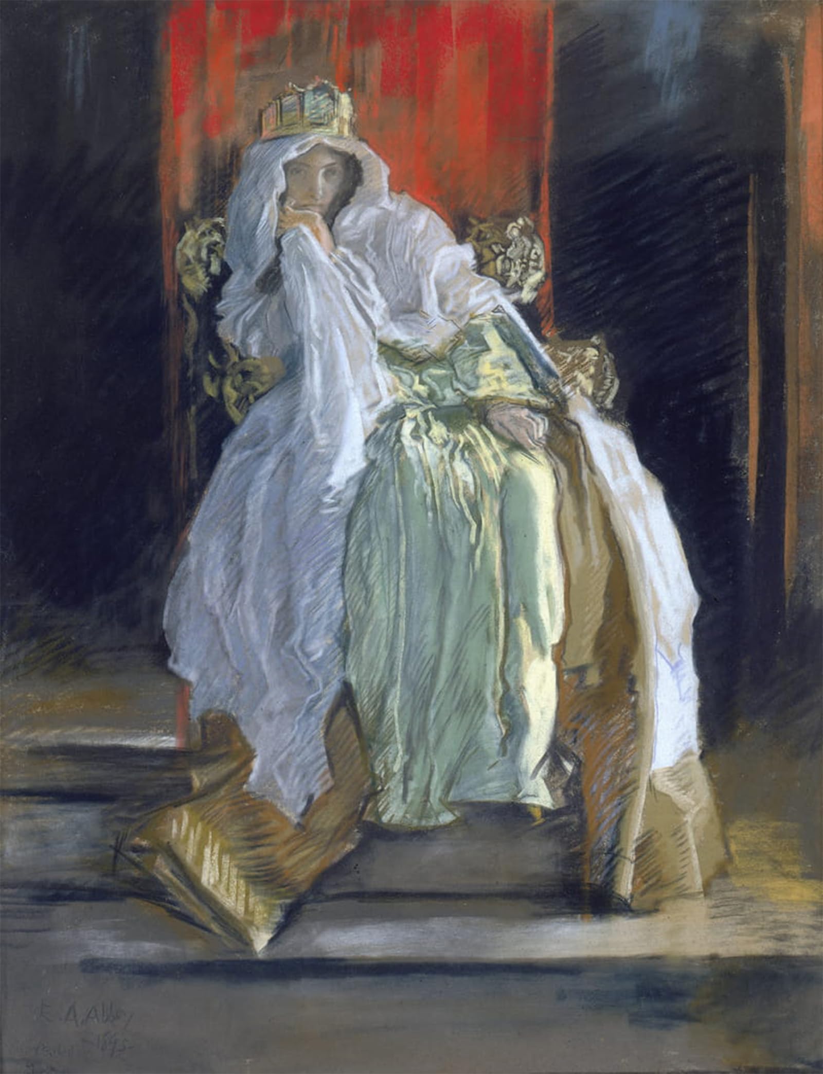ARTXLXXBN Famous Painting Art Wall Decor Abstract Art Picture the Queen in Hamlet by Edwin Austin Abbey Animal Pictures for Home Decor 60x90cm