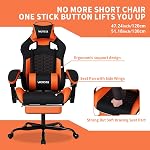 Gaming Chair with Footrest,High Back Gamer Chairs with Massage Reclining Computer Chairs Big and Tall Racing Gaming Chair Ergonomic Game Chair for Adults (Sky Orange)