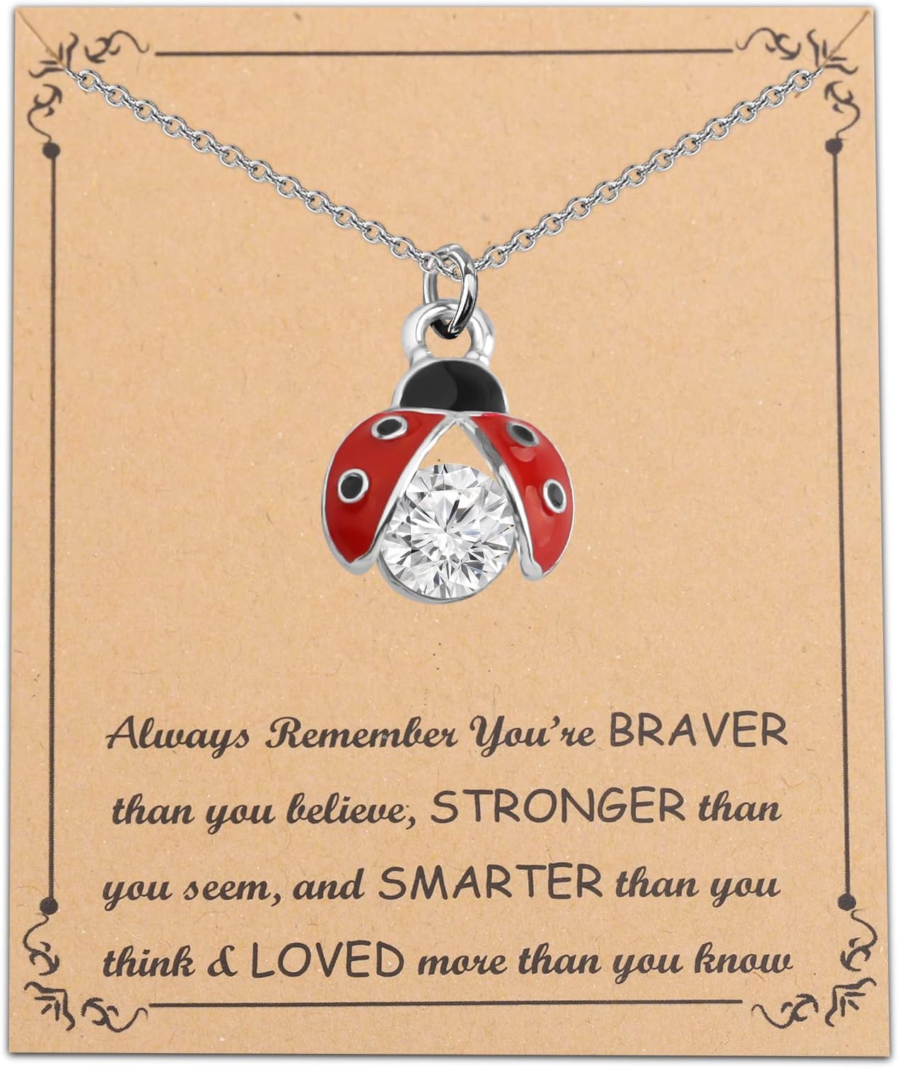 Ladybug Pendant Necklace Ladybug Gifts Jewelry Ladybug Necklace Charm Inspirational Gifts for Women
