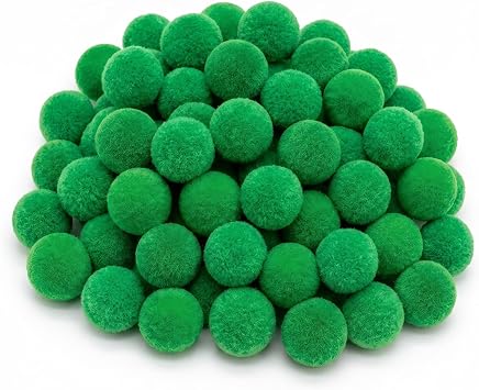 YUYUDEHM 200 Pcs 1 Inch Green Pom Poms, Fuzzy Pompoms for DIY Art Projects