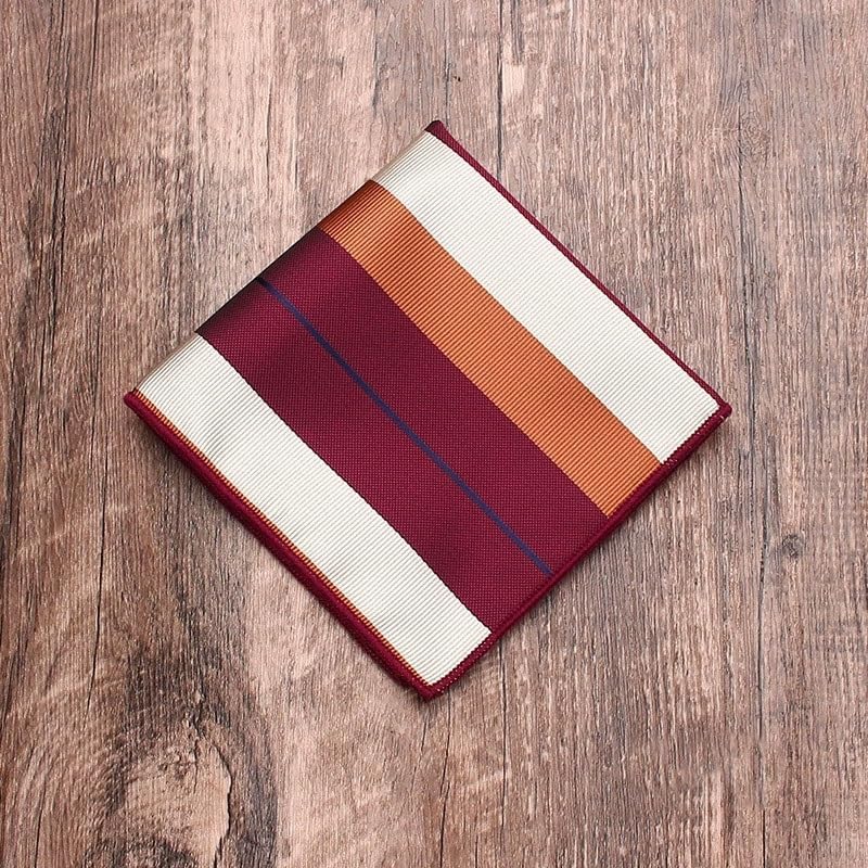 Men's Formal Business Wedding Suit Pocket Square Patterned Chestnut Handkerchief