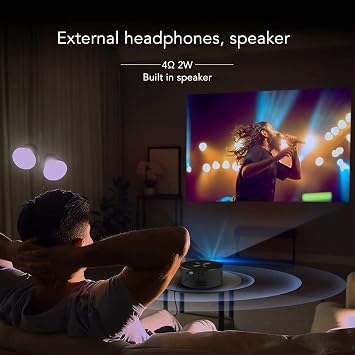 Mini Projector, 1080P Portable Projector, TFT LCD Phone Same Screen, Movie Projector Compatible with TV Smartphone/USB, Indoor and Outdoor Use