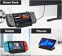 Vista 7 de Tangaroa Soporte para interruptor y cubierta de vapor, accesorios Steamdeck Soporte básico con almohadilla de silicona antideslizante, compatible