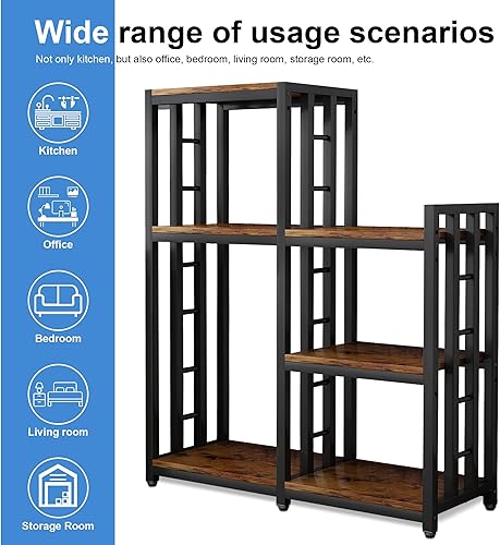 Miniatura 5 de Estante de cocina de 6 niveles, estante de almacenamiento de utilidad, mini mesa de soporte para horno de microondas y nevera, barra de café,