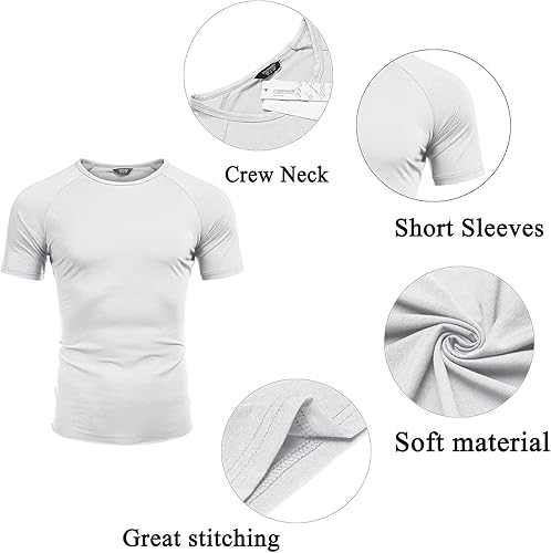 Miniatura 6 de COOFANDY Paquete de 3 camisetas de entrenamiento para hombre, manga corta, gimnasio, fisicoculturismo, camiseta de capa base para fitness