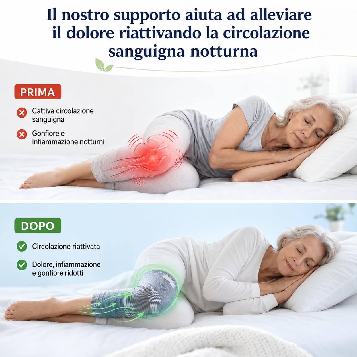 Ginocchiera In Bambù OnePress Supporto Ginocchio Uomo Donna In Tessuto Morbido Per Fitness Yoga E Ciclismo (XL,2 Paio)