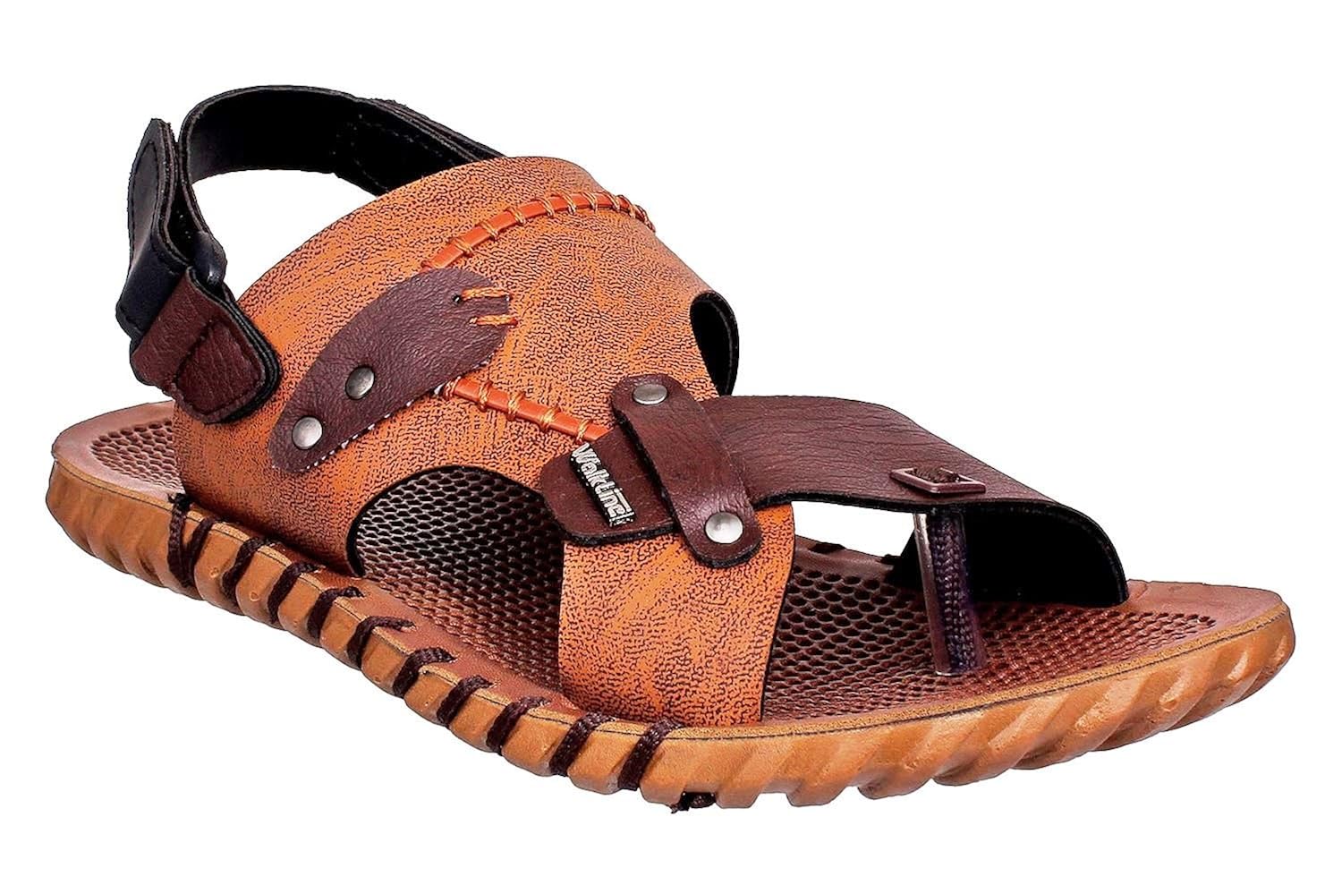 Buy WalkLine Men Brown tan Slippers 