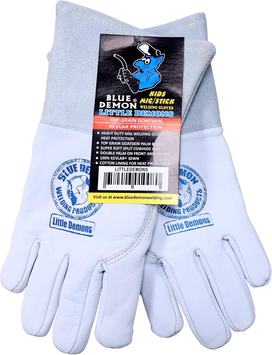 Blue Demon MIG Welding Gloves, Premium Heat Protection for Small Hands, Designed for Kids for MIG/Stick Welding