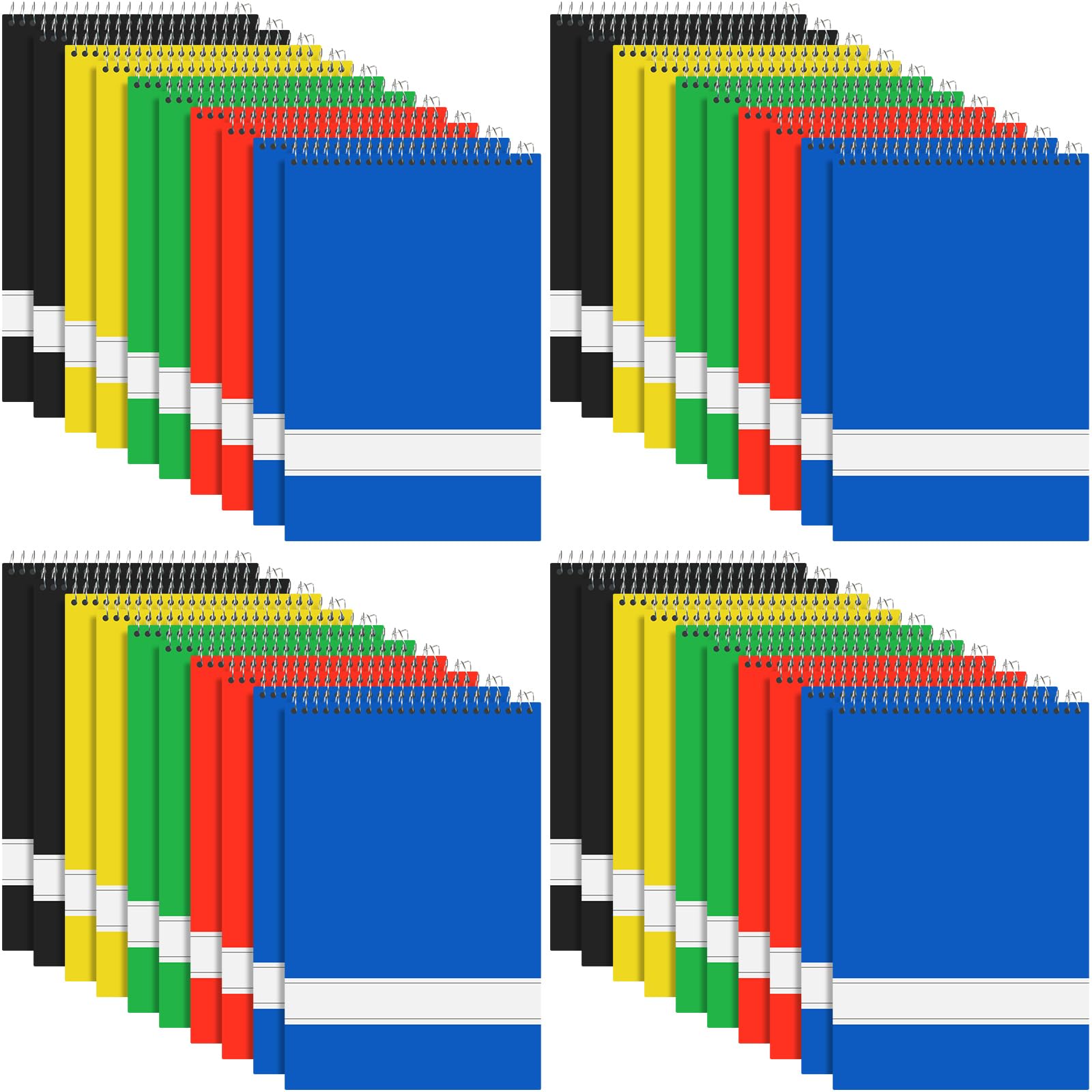 Cholemy Confezione da 30 blocchi a spirale per appunti da 15,2 x 22,9 cm, 60 fogli di carta bianca con anelli, colori assortiti, per ufficio, casa, scuola (multicolore)