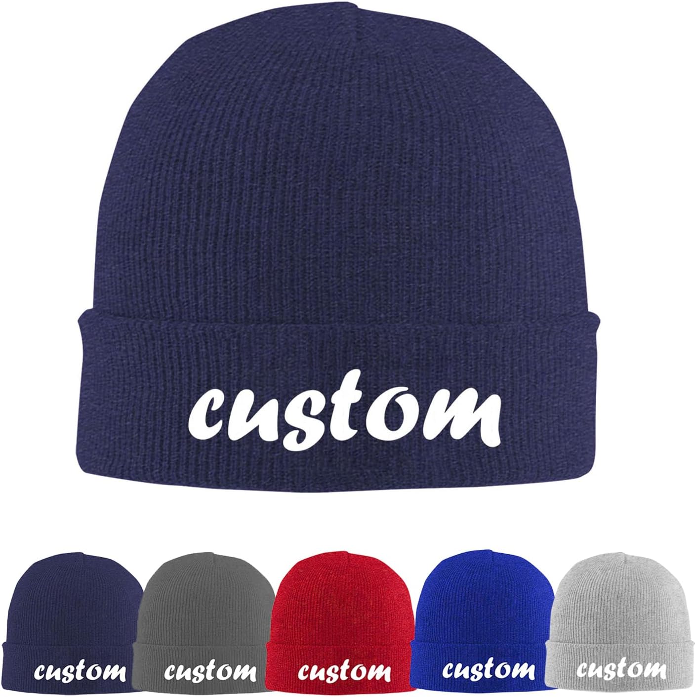 Custom Beanie Hat Personalized Winter Hat Beanies for Men & Women Design Your Own Text/Logo/Image
