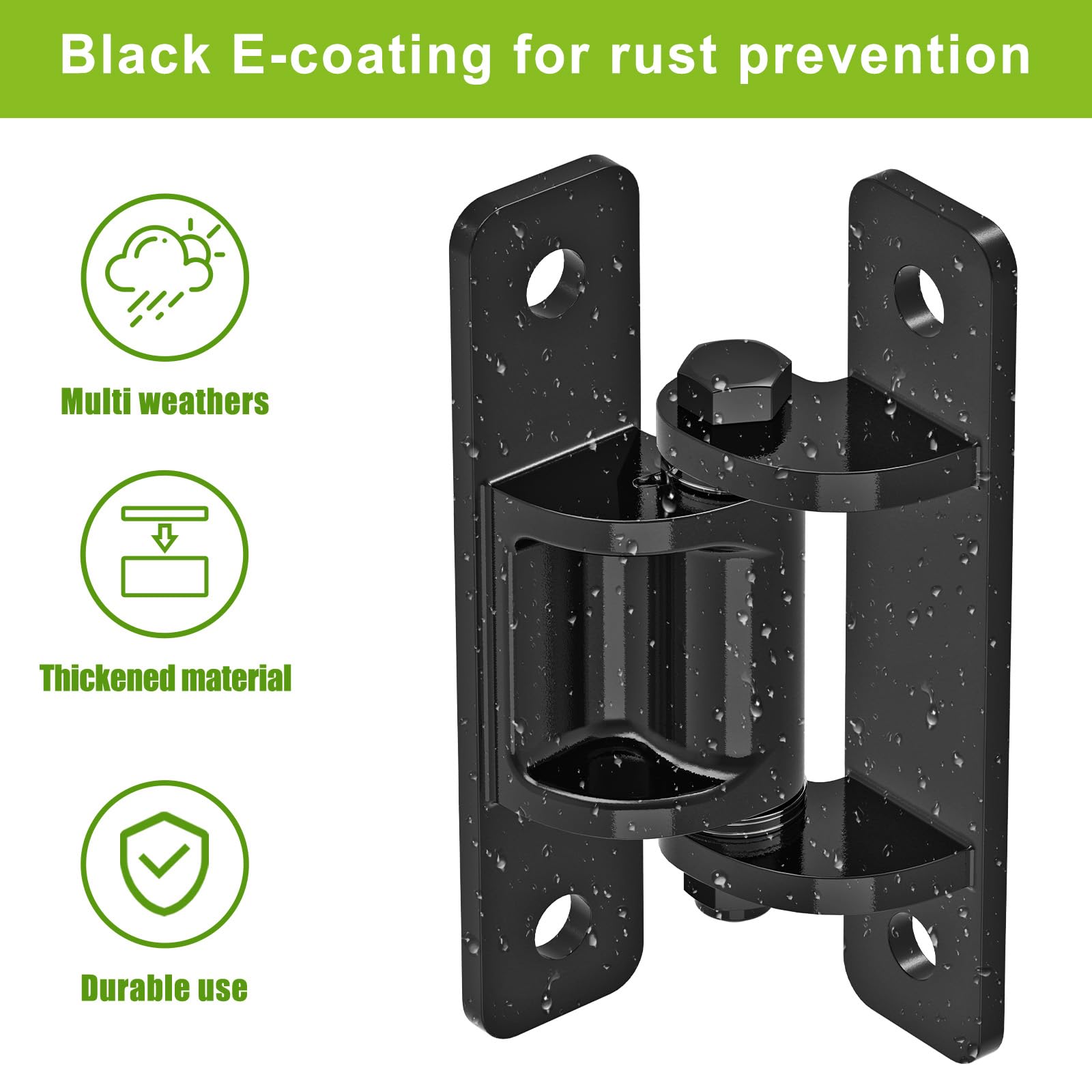 Lifeswel Heavy Duty Gate Hinges, Removable Bolt onto Gate and Post with Spacer Bearing & Electronic Coated - Image 4