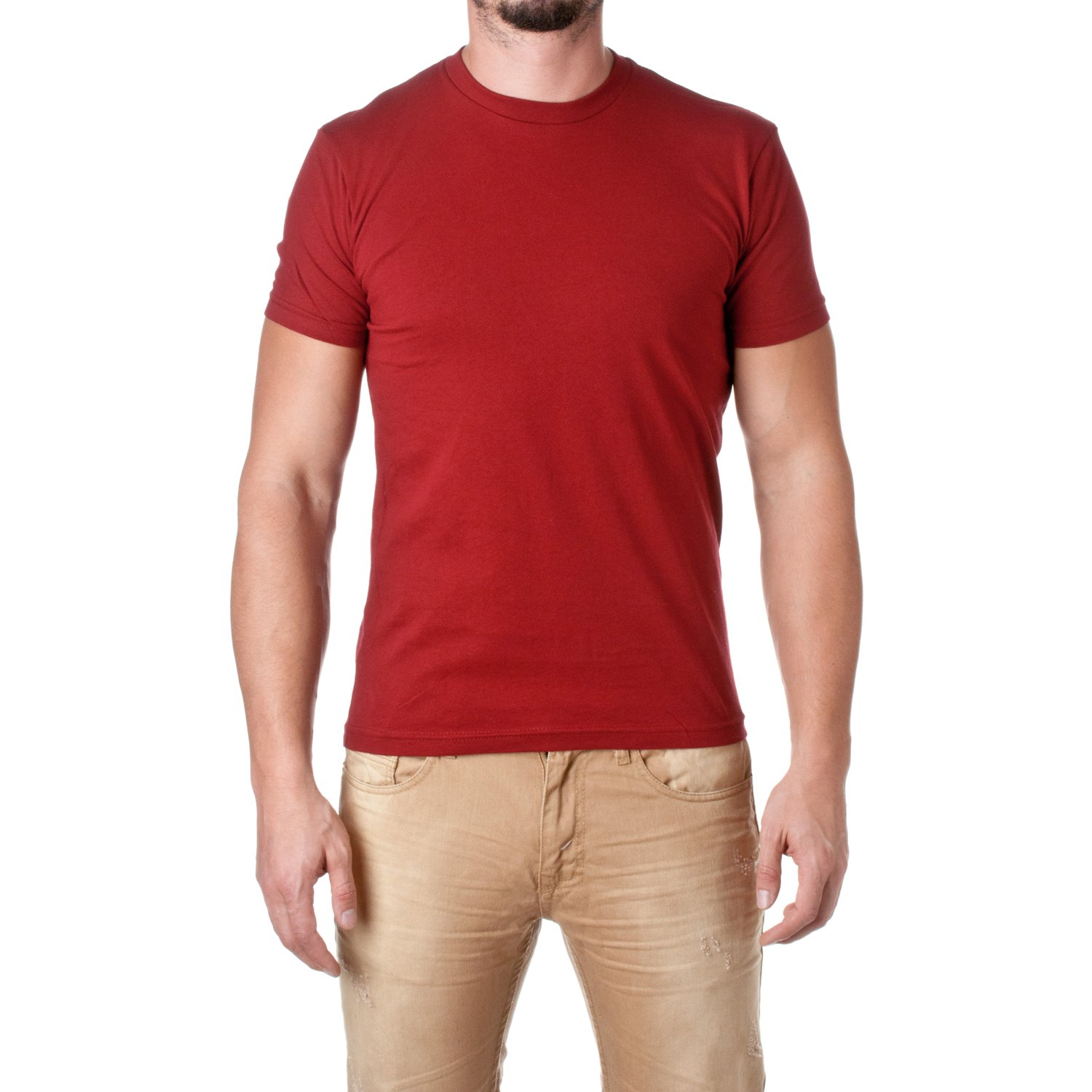 Next Level Apparel Men's Cardinal Next Level Premium Fitted Short-Sleeve Crew (3600) - 3600 L