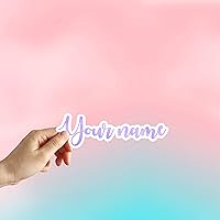 Vista 6 de Personalized Name Sticker Custom Text Stickers Laptop Water Bottle Phone Window Car Decal