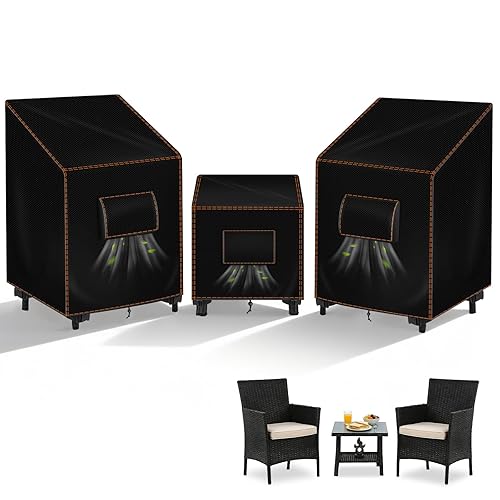 3 PCS Outdoor Furniture Covers, Patio Set Covers 420D Waterproof,