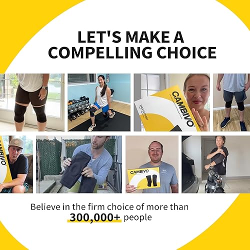 Miniatura 7 de CAMBIVO - 2 rodilleras para hombres y mujeres mangas de compresión y soporte para correr, ejercitarse, ir al gimnasio, hacer senderismo o practicar