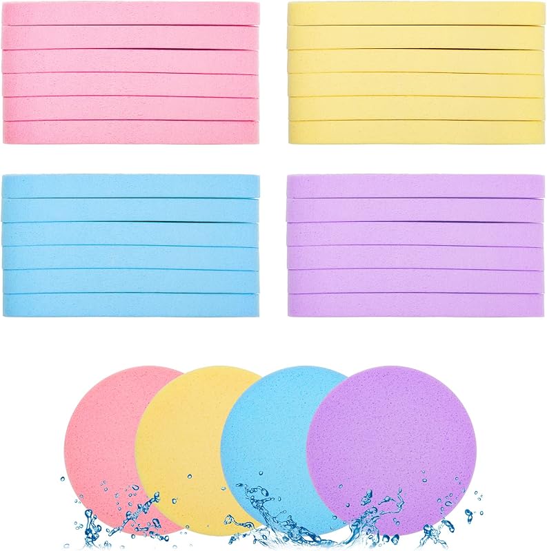 Esponjas faciais comprimidas Coldairsoap de PVA, 120 unidades, 4 cores