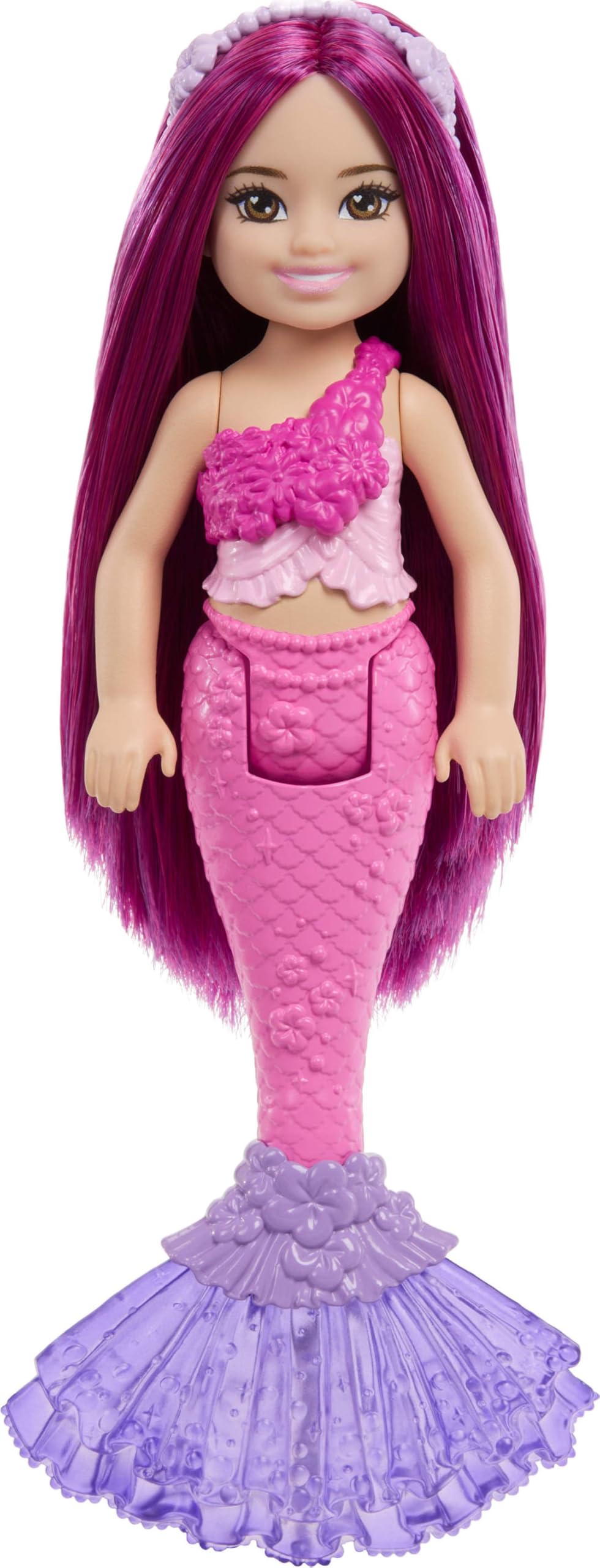 Barbie Chelsea Mermaid Small Doll (6-Inch) with Pink Hair Wearing Removable Crown Accessory, 6-inch Toy