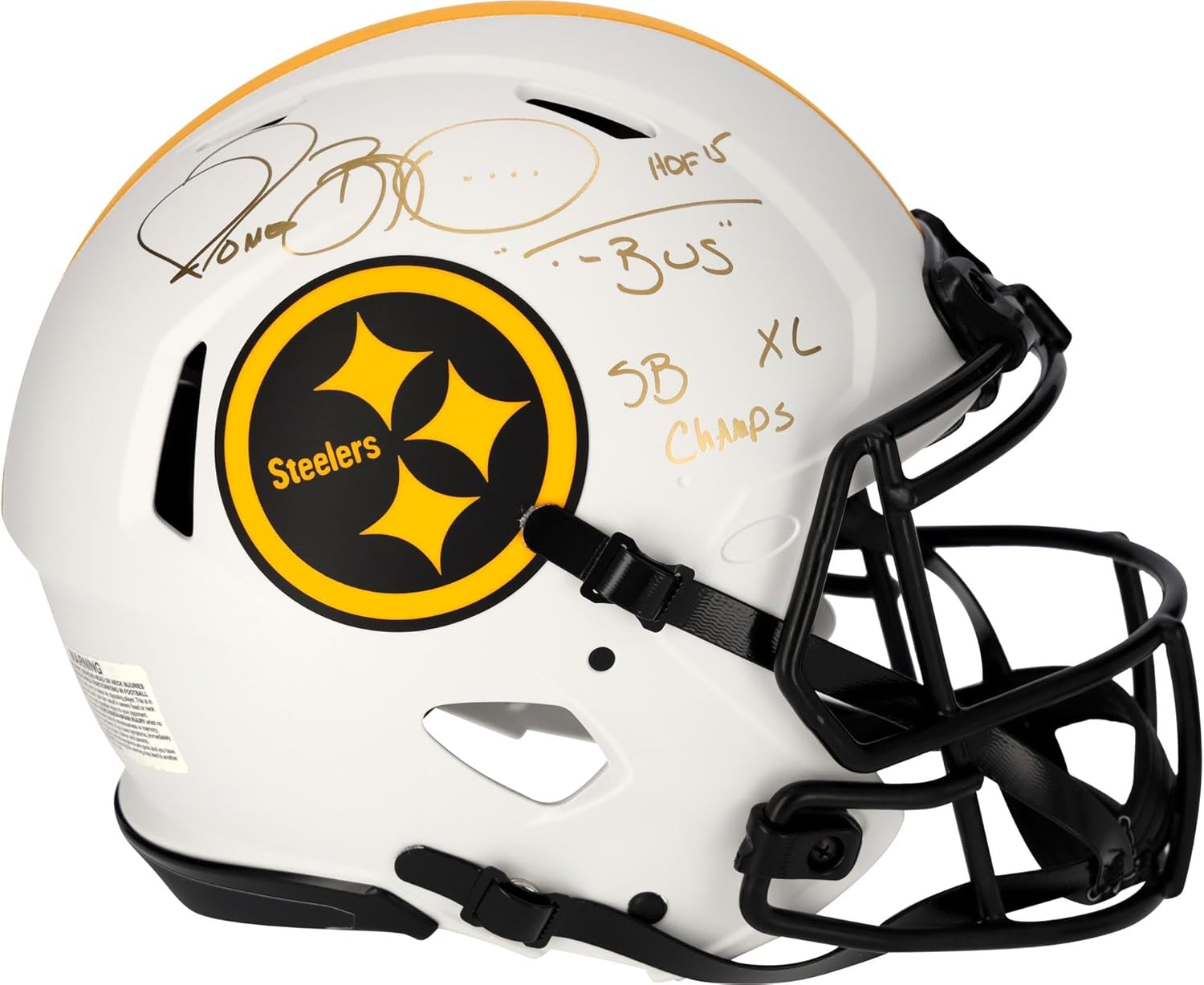 Jerome Bettis Pittsburgh Steelers Autographed Riddell Lunar Eclipse Speed Authentic Helmet with Multiple Inscriptions - Limited Edition of 10 - Autographed NFL Helmets