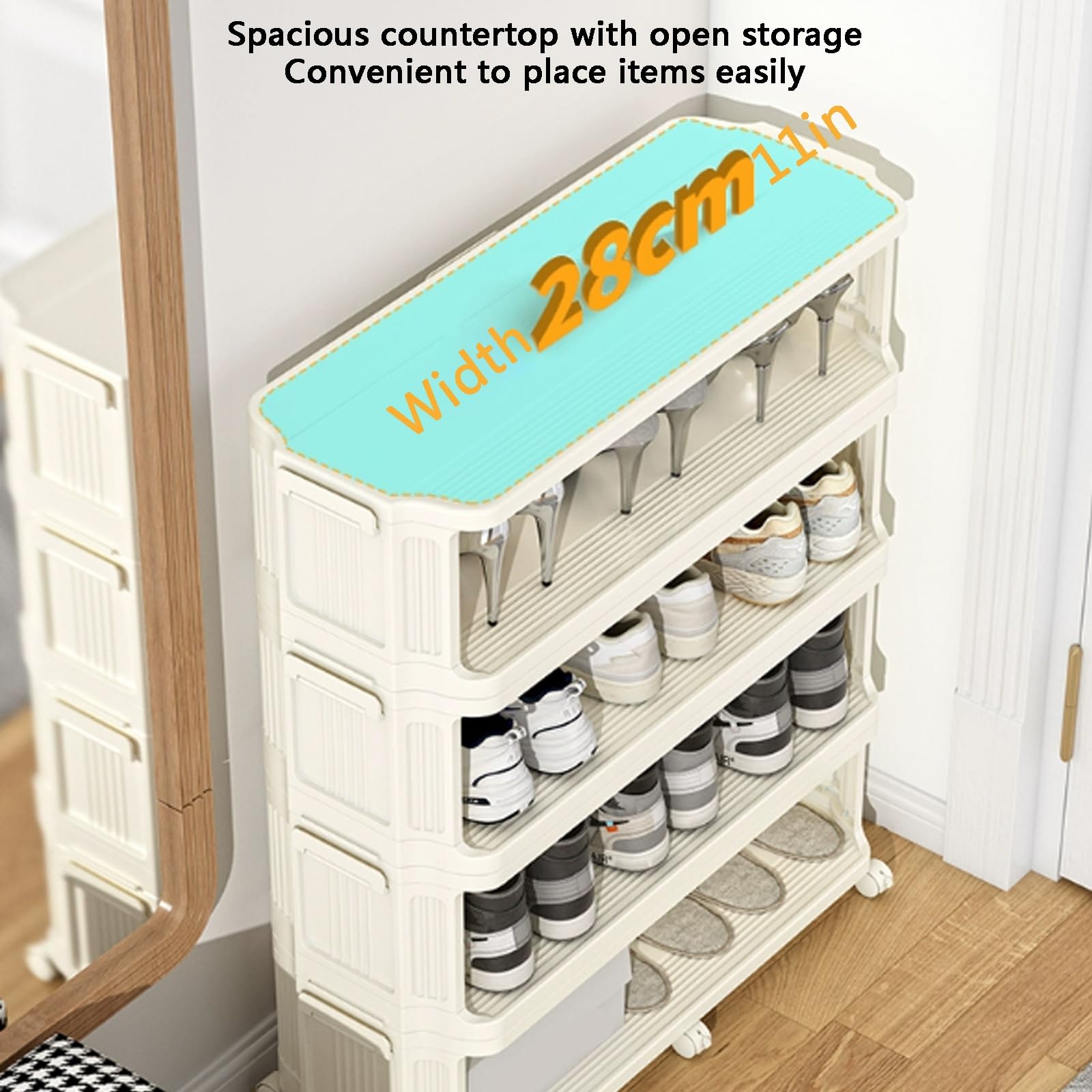 Pieghevole scarpiera salvaspazio slim,plastica scarpiera ingresso su rotelle,porta scarpe da armadio salvaspazio,moderne scarpiera plastica,scarpiera aperta,Adatto a corridoi, camere da letto, dormito