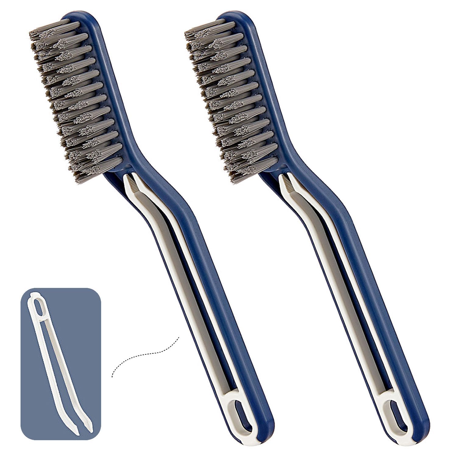 Hard Crevice Cleaning Brush 2 Pack, Multifunctional Gap Cleaning Brush, Thin Hard Brush Cleaning Tools for Household Use, Home, Kitchen, Bathroom, Window, Vehicle, Faucets, Toilet