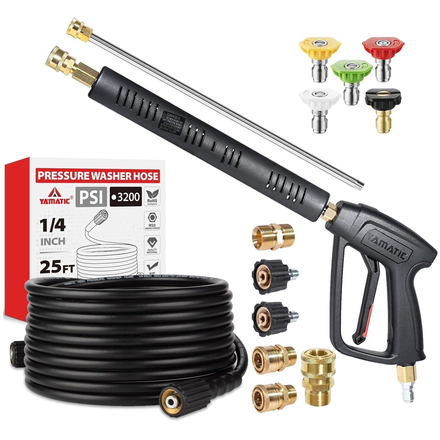 Amazon.com: YAMATIC Pressure Washer Hose Kink Resistant 3200 PSI