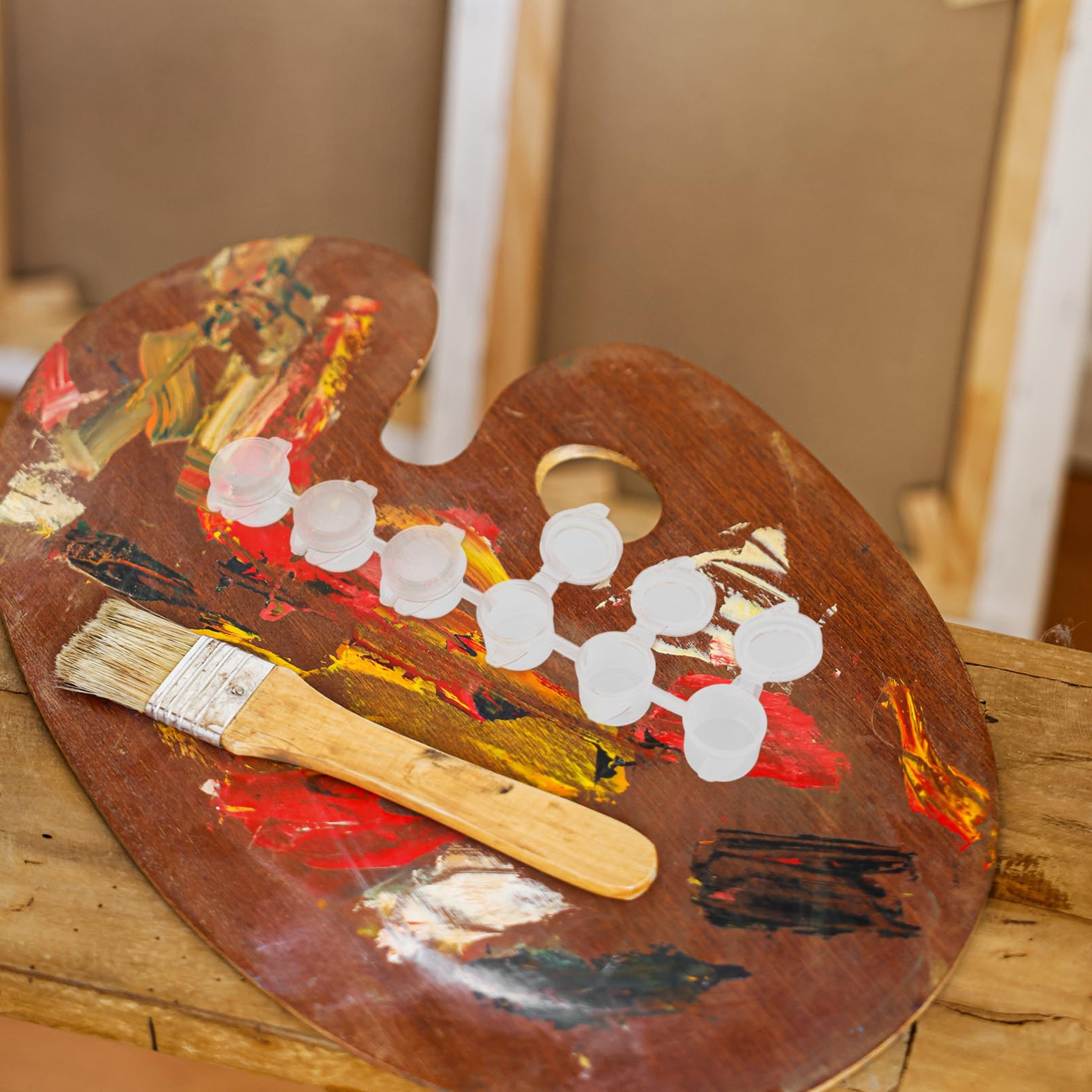 VICASKY 30pcs Empty Strips Storage Containers Boys and Girls Paint Cups for Art Projects Pe Material