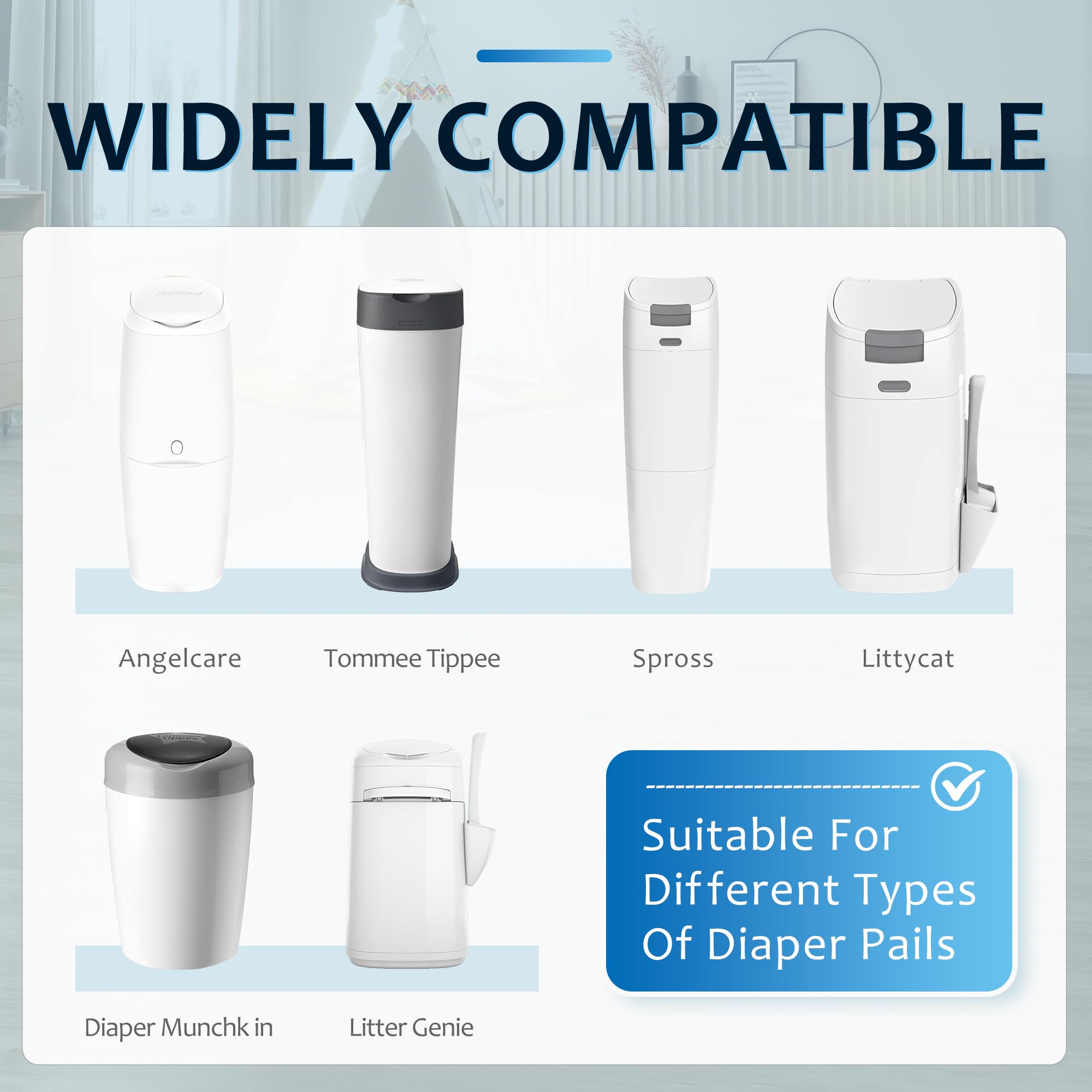 12 Stück Windeleimer Nachfüllkassetten - Geruchsdichte Ersatzbeutel Für Litter Locker & Littycat